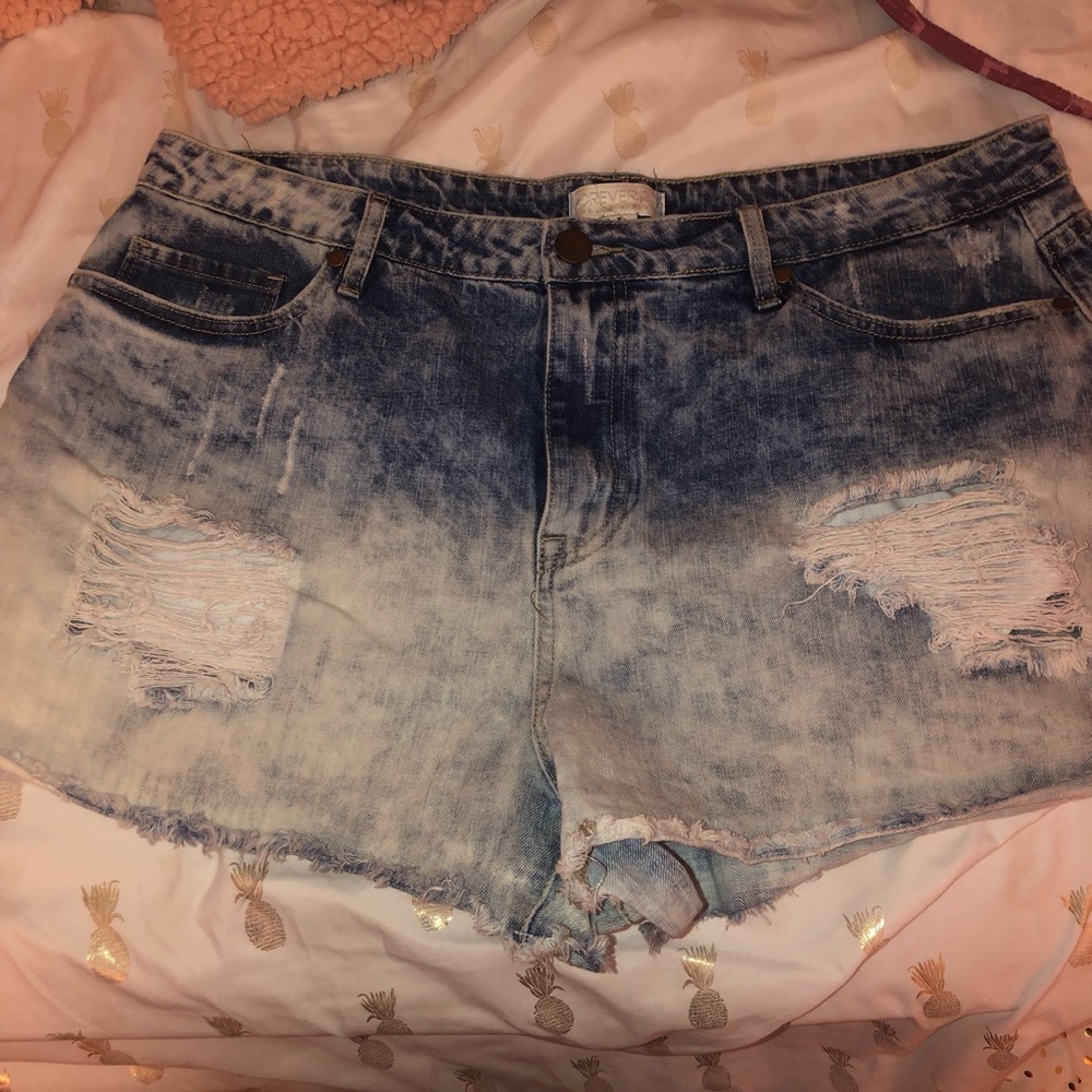 Distressed Denim Shorts